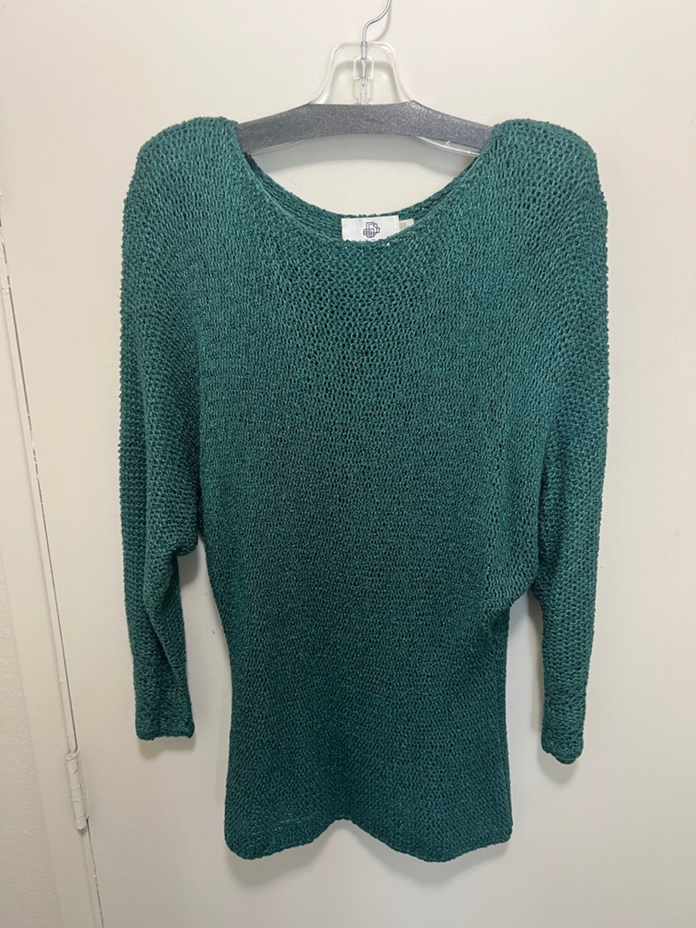 Lightweight Open-Knit Scoop Neck Sweater in Teal